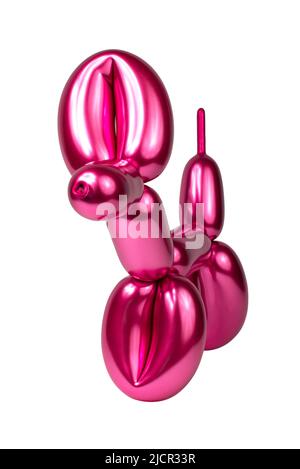 Shiny balloon model dog isolated on the white background Stock Photo