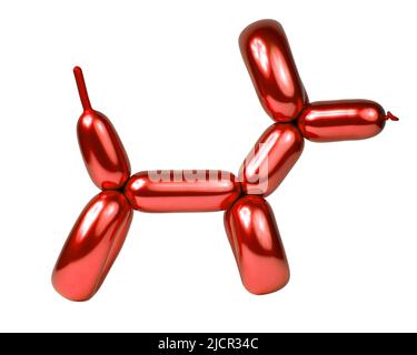 Shiny balloon model dog isolated on the white background Stock Photo