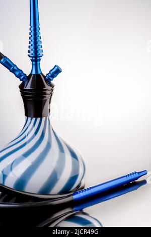 Part of blue hookah on white background Stock Photo