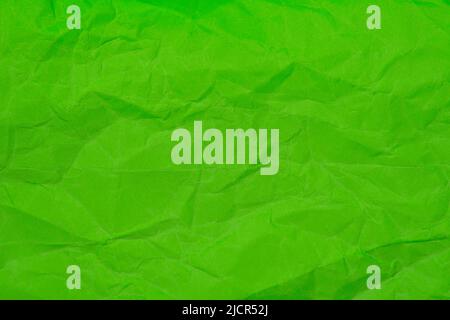 Crumpled green paper craft textured background Stock Photo