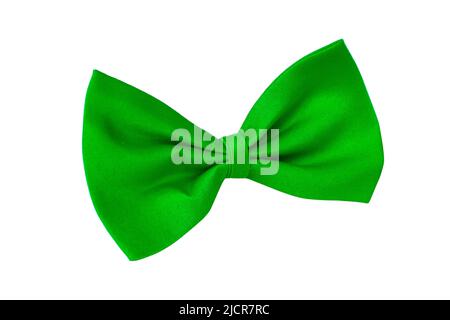 Green bow tie clothing accessory isolated on the white background Stock Photo