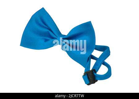 Blue bow tie clothing accessory isolated on the white background Stock Photo