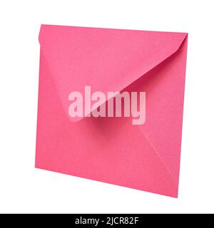 Pink craft envelope mail isolated on the white background Stock Photo