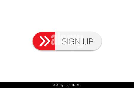 Sign up button for web and social networks isolated Stock Vector