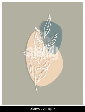 Boho style abstract background minimalism, doodle, decor. Vector illustration Stock Vector