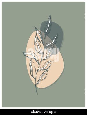 Boho style abstract background minimalism, doodle, decor. Vector illustration Stock Vector