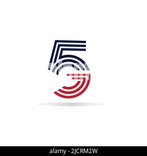 5G network logo. Logo network 5G connection. Number 5 and G letter. Stock Vector
