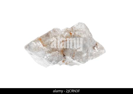 Very rare natural rough white spinel crystal gemstone on white background Stock Photo