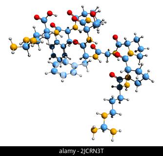 3D image of Angiotensin I skeletal formula - molecular chemical ...