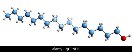 Cetyl (or palmityl) alcohol molecule. Constituent of cetostearyl alcohol (cetearyl  alcohol, cetylstearyl alcohol). Skeletal formula. Stock Vector