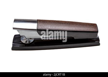 Fastening wooden frame using construction stapler isolated on white Stock  Photo - Alamy