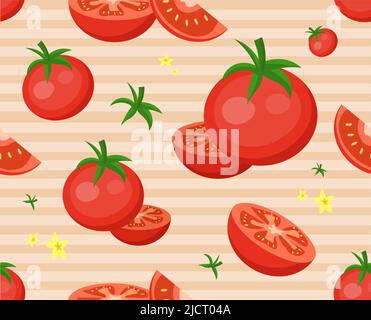 Tomatos seamless pattern Stock Vector