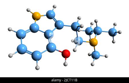 3D image of 5-MeO-MiPT skeletal formula - molecular chemical structure ...