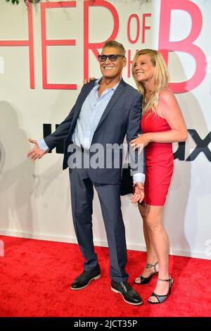 MIAMI, FL - JUNE 14: Steven Bauer and Jennifer Brenon attend the 'Father Of The Bride' Miami Premiere at the Tower Theater on June 14, 2022 in Miami, Florida.  (Photo by JL/Sipa USA) Stock Photo