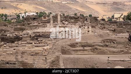 The ruins of Ancient Yebu, Elephantine Island, Aswan, Egypt Stock Photo