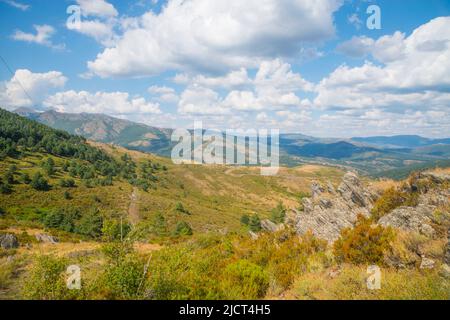 Landscape. La Hiruela mountain pass, Madrid province, Spain. Stock Photo