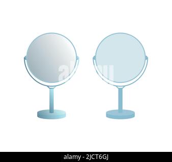 Vector set of mirrors in gradient and flat styles. Stock Vector