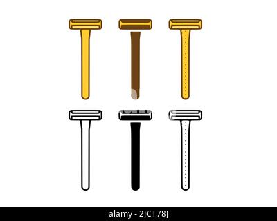 Vector set of shaving machines in doodle style on white background Stock Vector