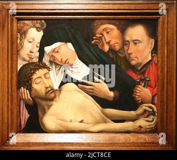 The Lamentation of Christ, by Colijn de Coter (1450/55-152/32).  Brussels, c. 1510-1515. Oil on panel. Rijksmuseum. Amsterdam. Netherlands. Stock Photo