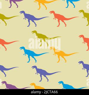 Dinosaurs. Hand-drawn seamless pattern with dinosaurs. For children's  fabric, textiles, wallpaper for the nursery. Cute dinosaur design. The  silhouett Stock Vector Image & Art - Alamy