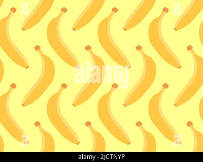 Bananas seamless pattern. Ripe yellow bananas in flat style. Design for printing on fabric, banners and wrapping paper. Vector illustration Stock Vector