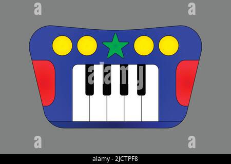 Top view of a colorful piano toy - vector illustration Stock Vector