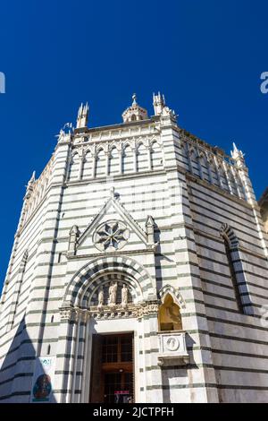 Pistoia, Italy, 18 April 2022: View of the Baptistery of Pistoia Stock Photo