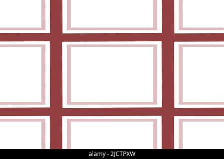 Red and pink squares on white seamless repeating pattern. Wallpaper, fabric, home decor. Stock Photo