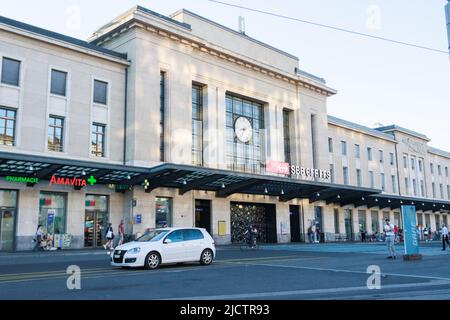 Geneva Cornavin railway station, the main SBB train station in Geneva Switzerland Stock Photo