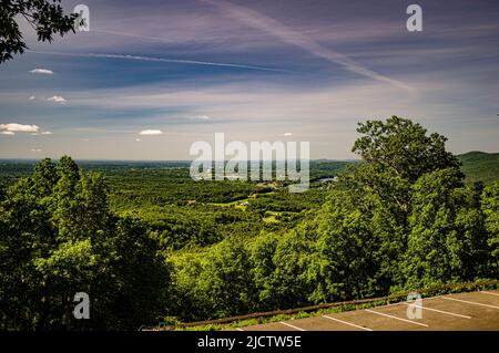 Connecticut River Valley & Hockanum Rural Historic District from The Mount Holyoke Summit House   Hadley, Massachusetts, USA Stock Photo