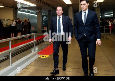 June 15, 2022, Washington, District of Columbia, United States: U.S. Senator MIKE LEE (R-UT) near the Senate Subway at the U.S. Capitol. (Credit Image: © Michael Brochstein/ZUMA Press Wire) Stock Photo