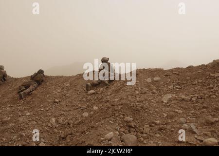 A US Marine from 1ST Battalion, 3rd Marines, demonstrates proper ...