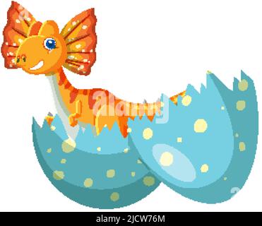 Cute Dilophosaurus Dinosaur Cartoon illustration Stock Vector Image ...
