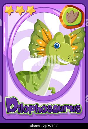 Dilophosaurus cartoon prehistoric dinosaur character at lush landscape ...