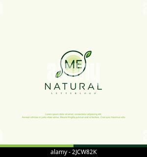 ME Initial natural logo template vector Stock Vector