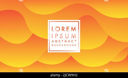 Abstract cloud wave background design in orange color gradient Stock Vector