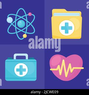 four medical healthcare set icons Stock Vector