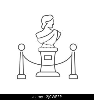 Exhibition hall outline icon on white background. Editable stroke. Vector illustration. Stock Vector
