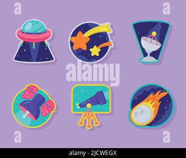 six space outer set icons Stock Vector Image & Art - Alamy