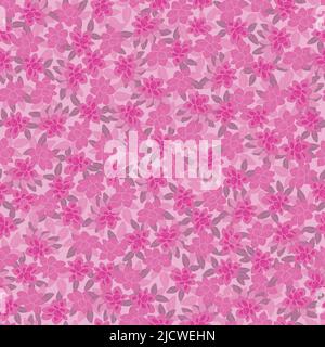 Pink tiny allover print floral vector repeat pattern for fabric backgrounds, textile, fashion clothing Stock Vector