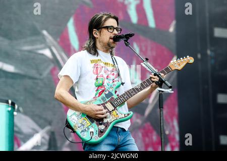 Milano, Italy, June 15 2022. Weezer in concert at IDAYS Festival Stock Photo