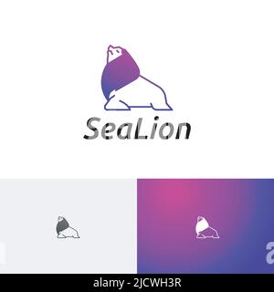 Cool Sea Lion Seal Animal Nature Wildlife Logo Stock Vector