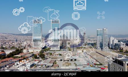 Cloud Computing diagram Network Data Storage Technology Service Stock Photo