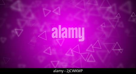 Flying triangular shapes over magenta background Stock Photo
