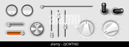 Volume adjustment dial realistic 3d vector mockup Stock Vector