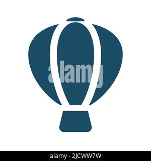 High quality dark blue flat air balloon icon. Pictogram, icon set, illustration. Useful for web site, banner, greeting cards and social media. Stock Photo