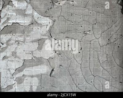Cracked gray concrete wall background Stock Photo