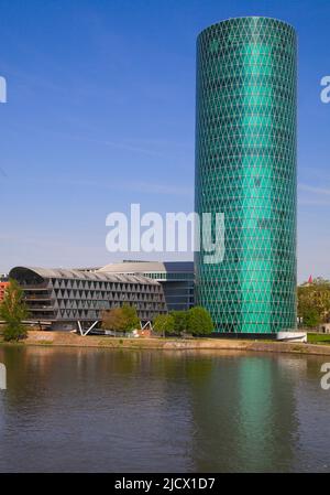 Germany, Hesse, Frankfurt am Main, Westhafen Tower, Stock Photo