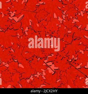 Canada red Maple leaves background. Happy Canada Day poster, vector illustration or greeting card Stock Vector