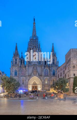 The Cathedral (Catedral de la Santa Creu i Santa Eulalia), Barcelona, Catalonia, Spain, Europe Stock Photo
